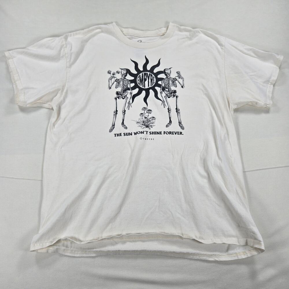 Empye "Sun Won't Shine Forever" Skeleton T-Shirt White Cream Men's Size XL